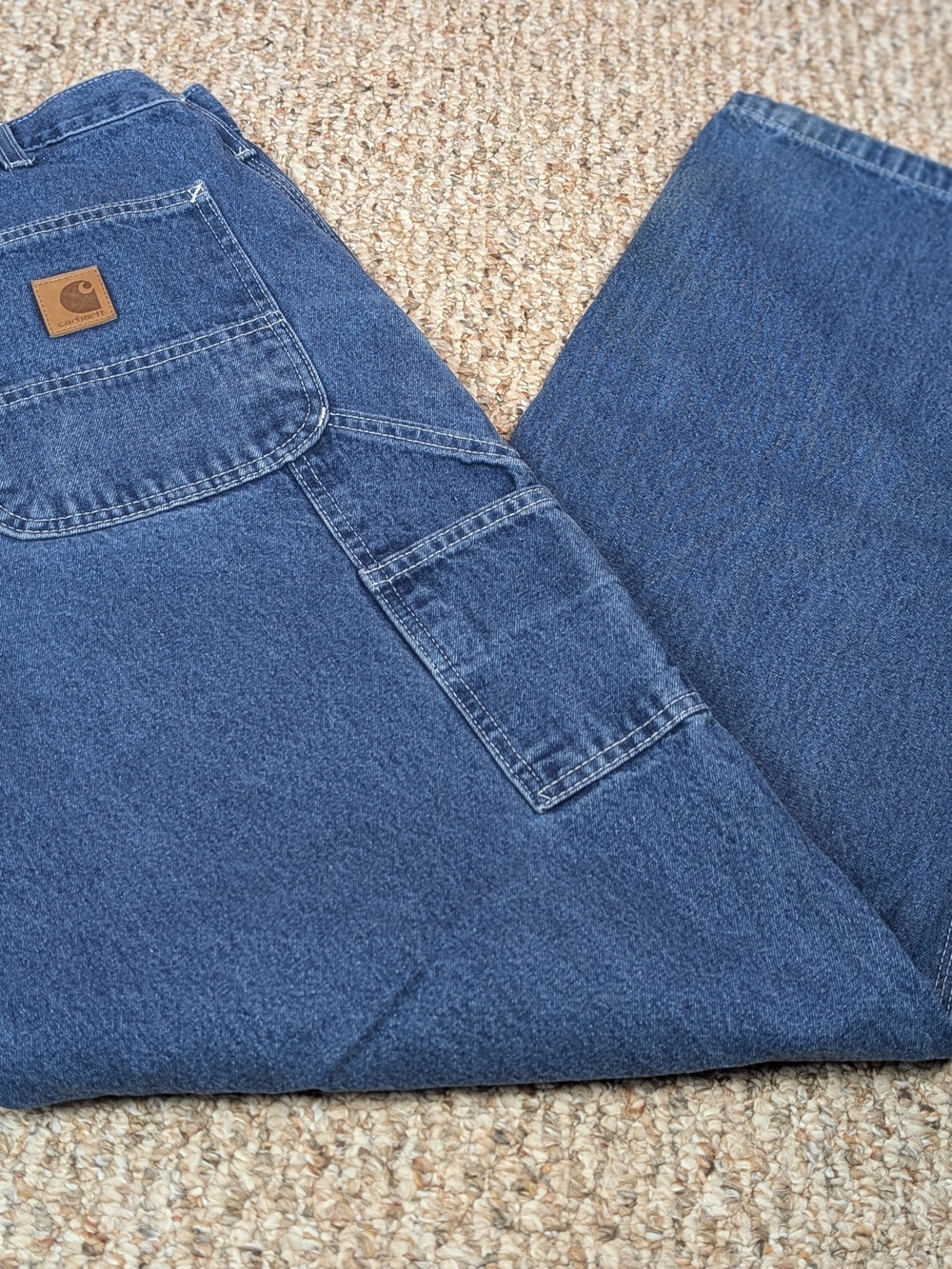 Carhartt B13-DST Loose Fit Carpenter Jeans Men's 34x32 Blue Denim Workwear